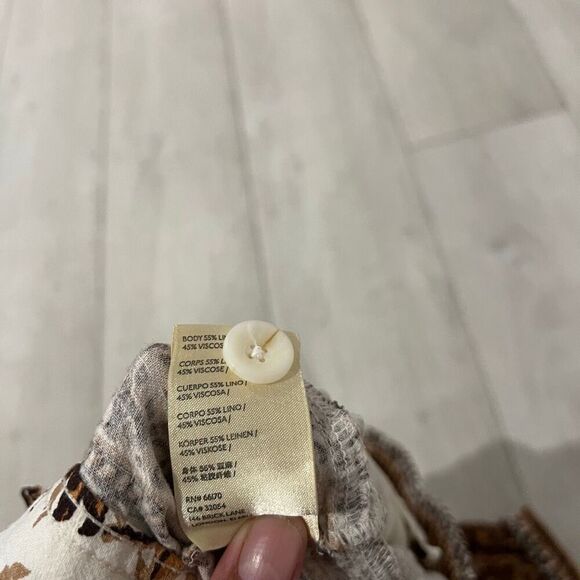 ANTHROPOLOGIE Printed Bohemian Linen Blend Side Pockets Joggers Sz 2 - Picture 8 of 10